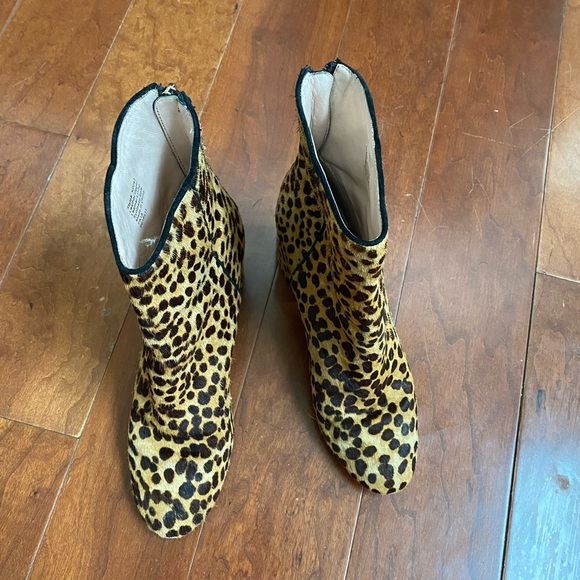 J.Crew Sadie Calf Hair Leopard Block Heel Bootie - Picture 3 of 6